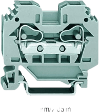 Borna de Paso Serie 284, CAGE CLAMP®, 2 Conductores 10 mm², Carril DIN 35x15/35x7.5, Gris, 57A 800V, IP20, Lateral WAGO - ...