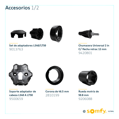 Motor Tubular Mecánico / 4 Hilos / 120 VCA / Tubo 50 mm / Persiana hasta 3 m (9.8 ft) ancho / 4 m (13.1 ft) alto / 33-60 rpm / 49 dB | SIERRA STORE