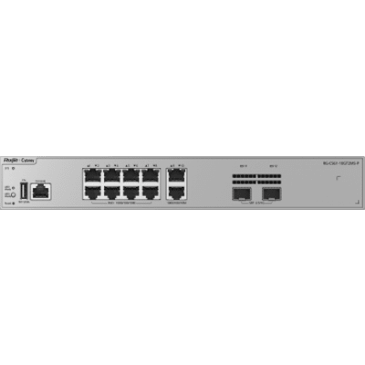 Switch Capa 3 / 10 Puertos Gigabit PoE+ / 2 Puertos SFP 2.5GE / Capacidad de Conmutación 30 Gbps / PoE Budget 125 W / Diseño sin | SIERRA STORE