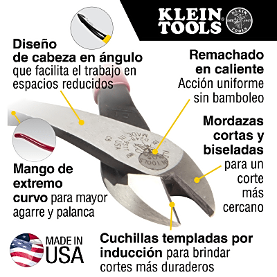 Pinzas de electricista de corte diagonal de 23,3 cm de alta palanca. | SIERRA STORE