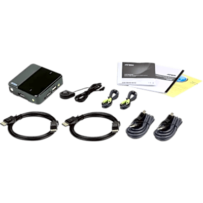 Switch KVM DisplayPort | 2 Puertos USB | Resolución 4K UHD (3840x2160 @ 60 Hz) y 4K DCI (4096x2160 @ 60 Hz) | DisplayPort 1.2 y HDCP | SIERRA STORE