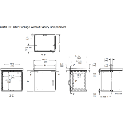 Gabinete OSP / 18 UR / 700x600 mm / Aluminio / NEMA 4/12/4X/3/3R / IP66 / 2.3x2.0x2.0 pies | SIERRA STORE