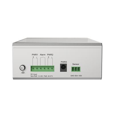 Switch Industrial PoE / 4 Puertos Gigabit PoE++ (802.3bt) 90W / 1 Puerto Gigabit + 1 SFP / Fanless / DIN-Rail / -30°C a 65°C / | SIERRA STORE