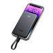 Power Bank 10000mAh con Cable Integrado 20W / Puerto USB-C PD3.0 PPS / Puerto USB-A SCP 22.5W / Batería Polímero Litio / P...
