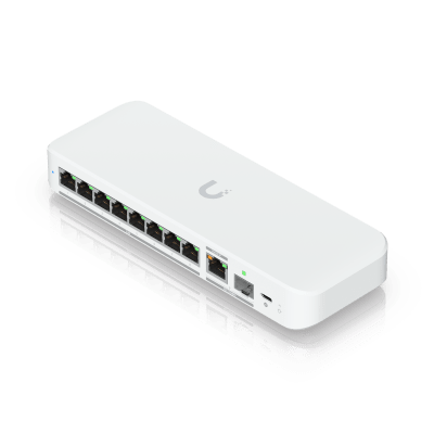 USW Flex 2.5G Switch de 8 Puertos 2.5GbE, con un Puerto de Enlace Ascendente Combinado RJ45/SFP+ de 10 GbE, Incluye Adapta...