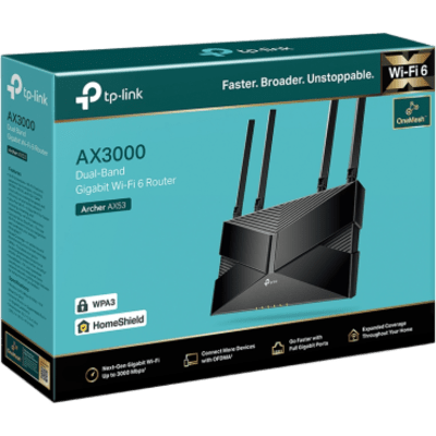 Router WiFi 6 / AX1800 / Dual Band / 5x Gigabit / 4 Antenas / EasyMESH / 10.2 x 5.3 x 1.5 in | SIERRA STORE