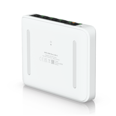 USW Flex Mini 2.5G Switch de 5 puertos 2.5G, Compacto, para Escritorio, se puede Energizar por PoE o con un Adaptador tipo...