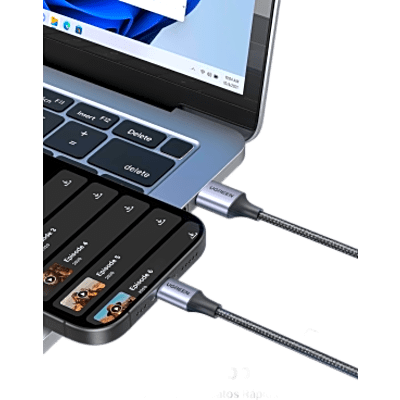 Cable USB-A a USB-C / 3A / 18W / USB 2.0 480 Mbps / Nylon Trenzado / 3 m (10 ft) | SIERRA STORE
