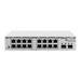 Switch MikroTik con 16 Puertos Gigabit Ethernet / 2 Puertos SFP+ 10G / Filtrado MAC y VLANs / SwOS Configuración Web MIKRO...
