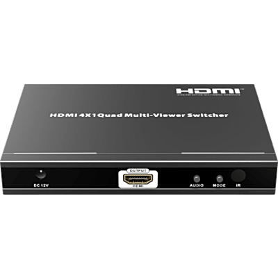Switch Multiviewer HDMI / 4 Entradas a 1 Salida / 1080p @ 60Hz / Quad / Full Screen / Dual / Control Remoto | SIERRA STORE