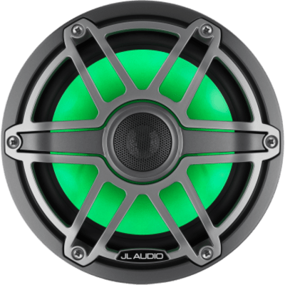 Bocinas Náuticas Coaxiales 7.7" / 100 W RMS / LED Transflective™ / Rejilla Deportiva Titanio / 4 Ω / Respuesta 45 Hz-25 kHz / Marino | SIERRA STORE