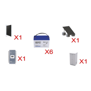 Kit Solar / 610W / 12VDC / 600Ah VRLA / 60A MPPT / Autonomía 24h | SIERRA STORE