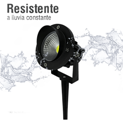 Luminario LED Tipo Estaca / COB / 12W / 110-240V~ 60Hz / IP65 / 2700 K Luz Cálida / Ángulo de Luz 36° / Cabeza Ajustable 45° a 85° / | SIERRA STORE