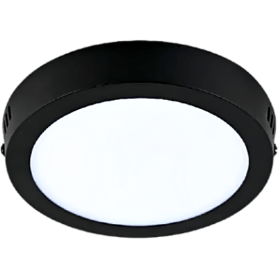 Plafón LED 12 W / Ø 160 mm (6.3 in) / 800 lm / Luz de día 6500 K / Carcasa Color Negro / Ángulo 100° / IRC 80 / 15,000 h / NOM-003 | SIERRA STORE