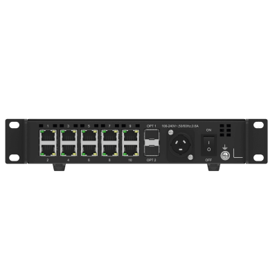 Convertidor de Fibra a Ethernet NovaStar | 10 Puertos Gigabit | 2 Puertos Ópticos 10G | Transmisión de Larga Distancia | Modo Simple | SIERRA STORE
