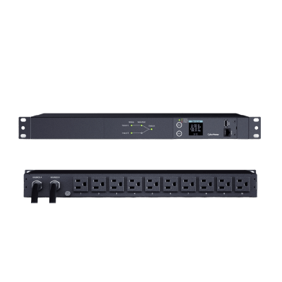 PDU ATS (Fuente Redundante Auto-transferible) Medible, Para Distribución de Energía, 2 Entradas 120 Vca NEMA5-15P, Con 10 ...