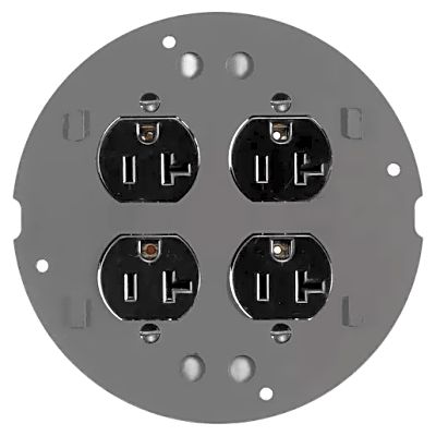 Sub-Placa / Duplex Doble /  Aluminio Fundido / Acabado Negro en Polvo / Montaje Empotrado. | SIERRA STORE