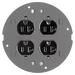 Sub-Placa / Duplex Doble /  Aluminio Fundido / Acabado Negro en Polvo / Montaje Empotrado. | SIERRA STORE