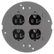 Sub-Placa / Duplex Doble /  Aluminio Fundido / Acabado Negro en Polvo / Montaje Empotrado. | SIERRA STORE
