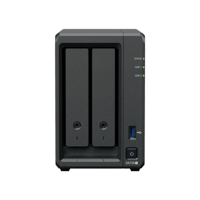 NAS Synology DiskStation DS725+ | 2 Bahías | Expandible hasta 7 Unidades | 2 Ranuras M.2 NVMe | Puerto 2.5GbE | Rendimient...