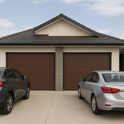 ACCESSPRO APDOOR-99B - Puerta de Garage / Línea Central / Imitación Madera Oscura / 9x9 pies (2.74x2.74 m) / Aislada / Estilo Americano | SIERRA STORE