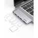 Hub USB-C 6 en 1 / 2xUSB-A 3.0 (5Gbps) / HDMI 4K@30Hz / Puerto PD 100W / Lector SD+MicroSD / Aluminio / Compatible Thunder...