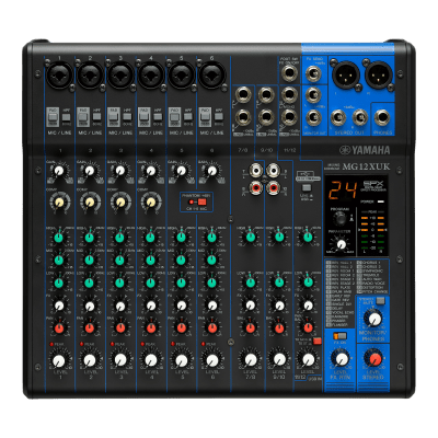 Mezcladora de Audio Analógica / 12 Canales / 6 Entradas Micrófono-Línea / 2 Entradas Estéreo / Efectos Integrados / USB / Phantom +48V | SIERRA STORE