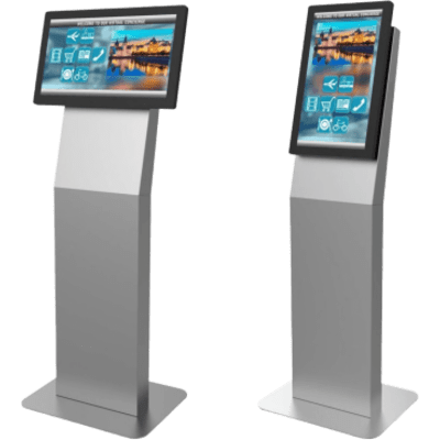 Kiosco para Pantalla Indoor / Orientación Dual / 15" a 32" / VESA 100x100 a 200x200 / Base Rectangular / Gestión de Cables | SIERRA STORE