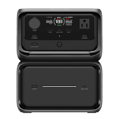 EcoFlow River 3 | Estación de Energía Portátil 858Wh Litio LFP / 2 AC 300 W (Max. 550W) / 1 USB-C 100W / 2 USB -A 12W / Carga