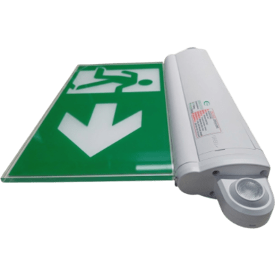 Letrero de Salida con Luz de Emergencia / Borde Iluminado con LEDs Blancos / Pictograma Intercambiable / Montaje Pared-Techo-Lateral / | SIERRA STORE
