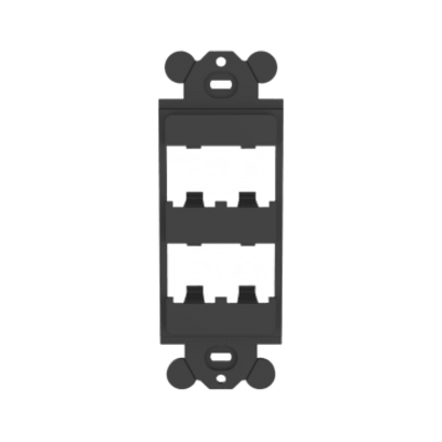 PANDUIT CFG4BL - Marco de Módulo Dúplex, Para Placas Frontales Estándar GFCI, Acepta 4 Módulos Mini-Com, Color Negro | SIERRA STORE
