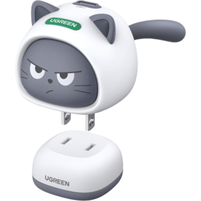 Cargador USB-C GaN 45W / Diseño Gato / Silicato / 1 Puerto / Compacto / Viaje / Protecciones | SIERRA STORE