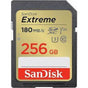 MEMORIA SANDISK SDXC 256GB EXTREME 180MB/S 4K CLASE 10 U3 V30 SDSDXVV-256G-GN...