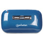 HUB USB,MANHATTAN,161039, V2.0  7 PTOS AZUL CON FUENTE | SIERRA STORE