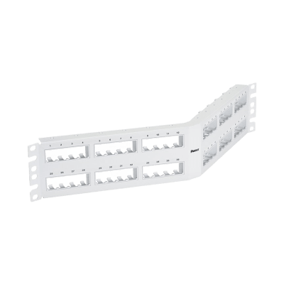 PANDUIT CPPA48FMWWH - Panel de Parcheo Modular / 48 Puertos / Angulado Instalación al Ras / Sin Blindaje / 2 UR / 19 pulgadas | SIERRA STORE