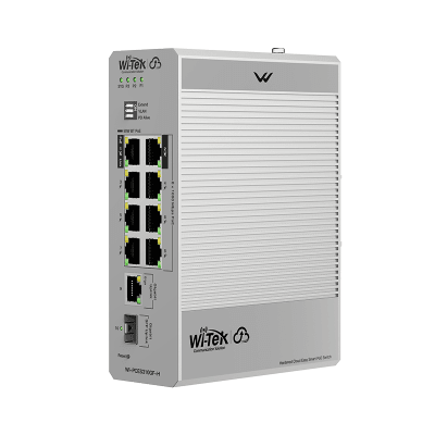 Switch Industrial PoE / 8 Puertos Gigabit PoE / 270W Budget / Uplink SFP / DIN-Rail / -30°C a 65°C / Fanless | SIERRA STORE