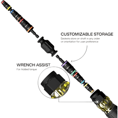 Desarmador de Impacto / 14 en 1 / Magneto de Tierras Raras / Almacenamiento Dual / Asistente de Torque / Dados 7-14 mm | SIERRA STORE
