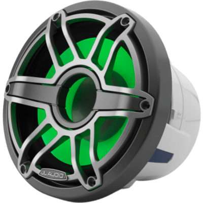 Subwoofer Náutico 8" / 200 W RMS / 4 Ω / Iluminación LED Transflective™ / Rejilla Deportiva de Titanio / Deflector Infinito o Caja | SIERRA STORE