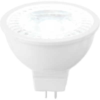 Lámpara LED MR16 / 6 W / 550 lm / Luz de Día 6500 K / IRC 80 / Base GX5.3 / 100-240 V / No Atenuable / Vida 15000 h / Garantía 5 Años | SIERRA STORE