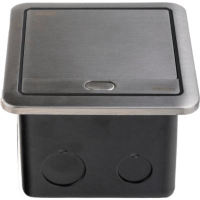 Caja de Piso IP44 con GFCI / 20 A / 2500 W / AUTOTEST / Acero Inoxidable / Push to Open / Protección Aguas Abajo / Seguridad TR / Uso | SIERRA STORE