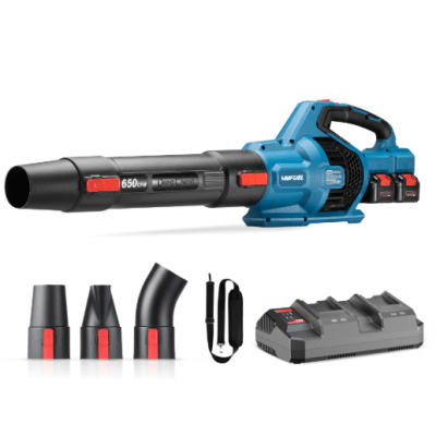 Sopladora Inalámbrica de 20V+20V, Incluye 2 baterías de 20V/6.0Ah, Cargado doble y 3 Boquillas. DONGCHENG - Vista 3