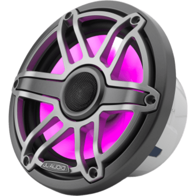 Bocinas Náuticas Coaxiales 7.7" / 100 W RMS / LED Transflective™ / Rejilla Deportiva Titanio / 4 Ω / Respuesta 45 Hz-25 kHz / Marino | SIERRA STORE