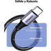 Cable USB-A a USB-C / 3A / 18W / USB 2.0 480 Mbps / Nylon Trenzado / 3 m (10 ft) | SIERRA STORE