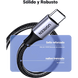 Cable USB-A a USB-C / 3A / 18W / USB 2.0 480 Mbps / Nylon Trenzado / 3 m (10 ft) | SIERRA STORE
