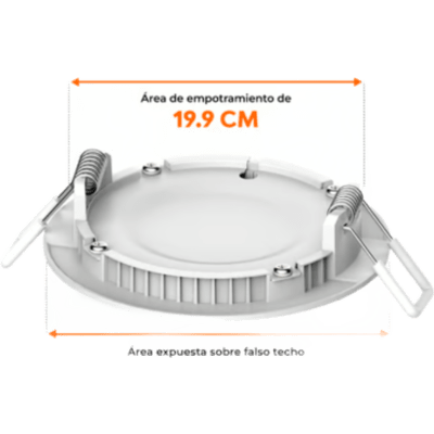 Lámpara LED Empotrado / 18 W / 1200 lm / 6500 K Luz de Día / IRC 70 / Aluminio Blanco / 100-240 V / 15000 h / No Atenuable / NOM-003 / | SIERRA STORE