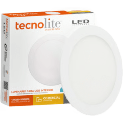 Lámpara LED Empotrado / 12 W / 720 lm / 6500 K / Luz de Día / IRC 70 / Aluminio Blanco / 100-240 V / 50-60 Hz / No Atenuable / Vida | SIERRA STORE