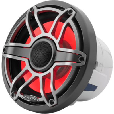 Bocinas Náuticas Coaxiales 8.8" / 125 W RMS / 90.5 dB / 38 Hz-20 kHz / 4 Ω / LED Transflective™ / Rejilla Deportiva Titanio / Marino | SIERRA STORE