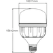 Foco LED / 30 W / Rosca E27 / 2700 lm / Luz de Día 6500 K / Ángulo de Iluminación 200° / No Atenuable / 15,000 h | SIERRA STORE