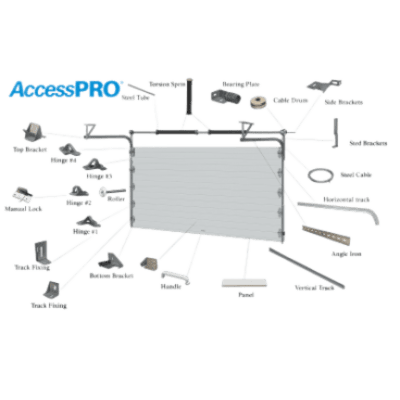 ACCESSPRO APDOOR-88 - Puerta de Garage Seccional / 8 x 8 pies (2.44 x 2.44 m) / Panel Calibre 26 / Aislamiento Poliuretano 42 mm / | SIERRA STORE
