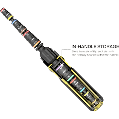 Desarmador de Impacto / 14 en 1 / Magneto de Tierras Raras / Almacenamiento Dual / Asistente de Torque / Dados 7-14 mm | SIERRA STORE